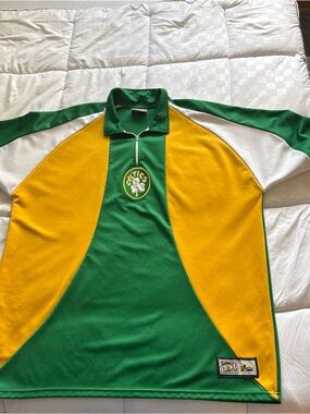 Boston Celtics Green & Yellow Men's Half-Zip Jersey Shirt